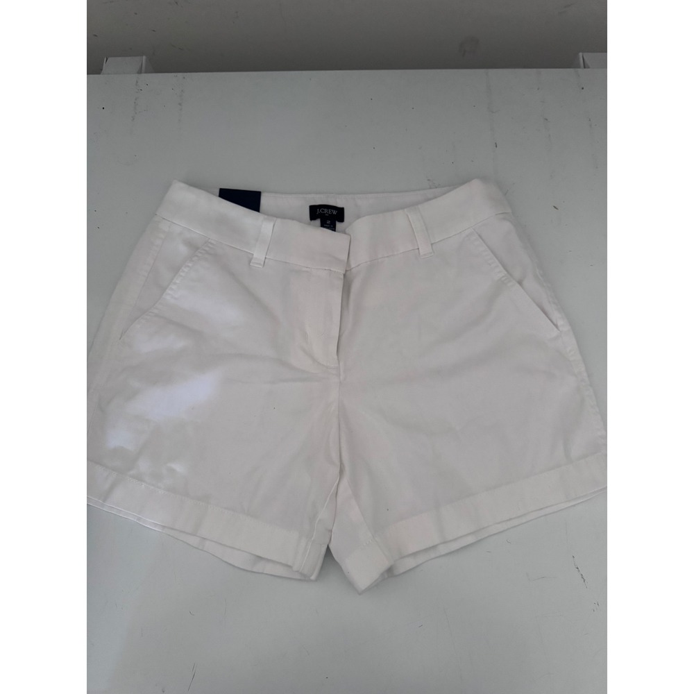 J.Crew Womens 5 Inch Chino Shorts White Size 2 New With Tags